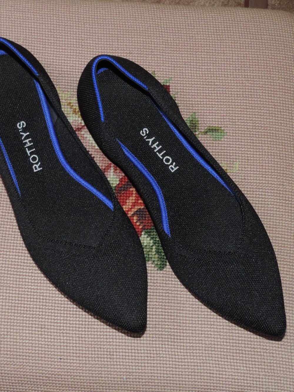 ROTHY'S Original Point Ballet Flat Black sz 10.5